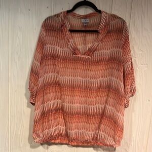 Worthington Sheer Blouse Size 1X